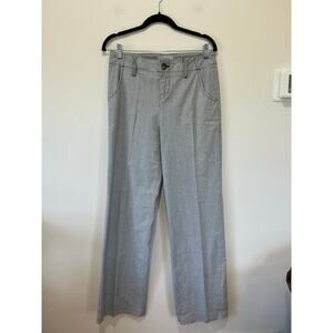 Merona striped pants womens 6 wide leg blue white